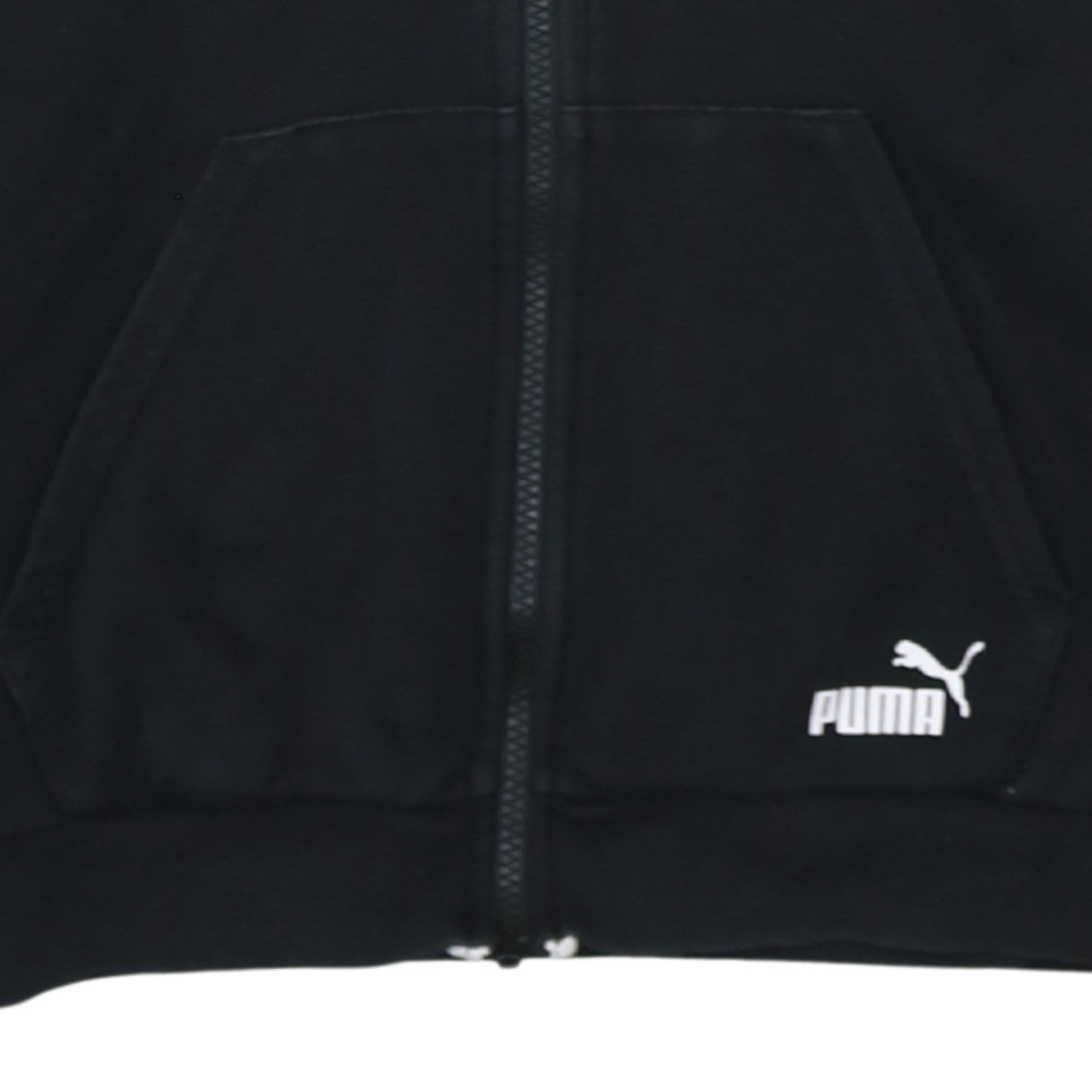 Puma Boys Black & White Full Zip Hoodie 13-14 Years Cotton Blend Sportswear