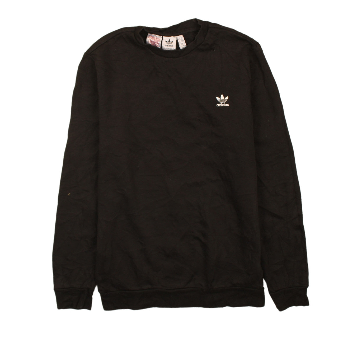 Adidas Boys Black Crew Neck Pullover Sweatshirt 15-16 Years Fleece Logo