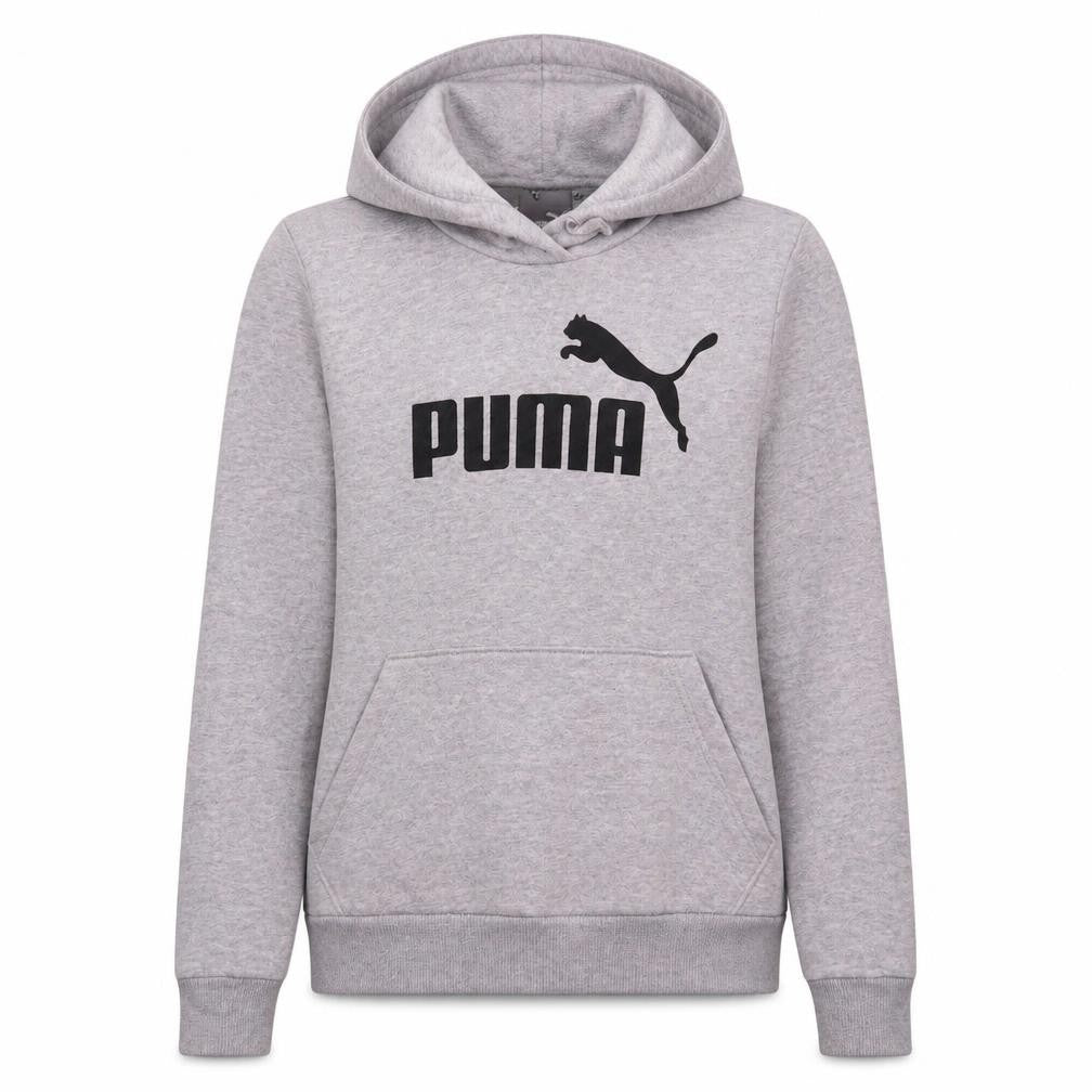 Puma Women's Grey Hoodie Size 10 Pullover Classic Logo Sweatshirt