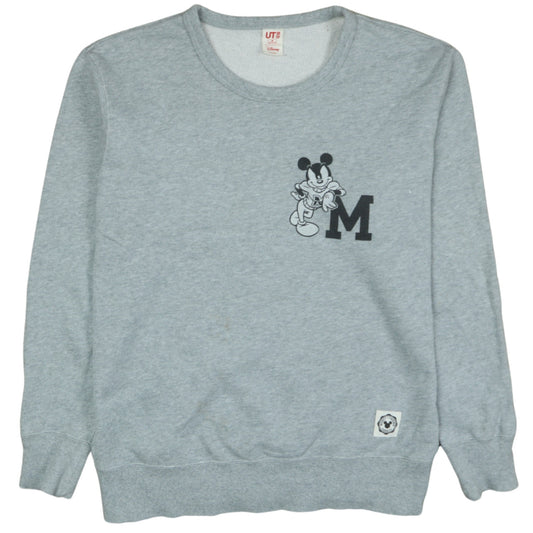 Uniqlo Disney Mickey Mouse Grey Sweatshirt Men M Crew Neck Pullover