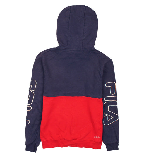 FILA Men's Blue Red Pullover Hoodie XS Graphic Sportswear