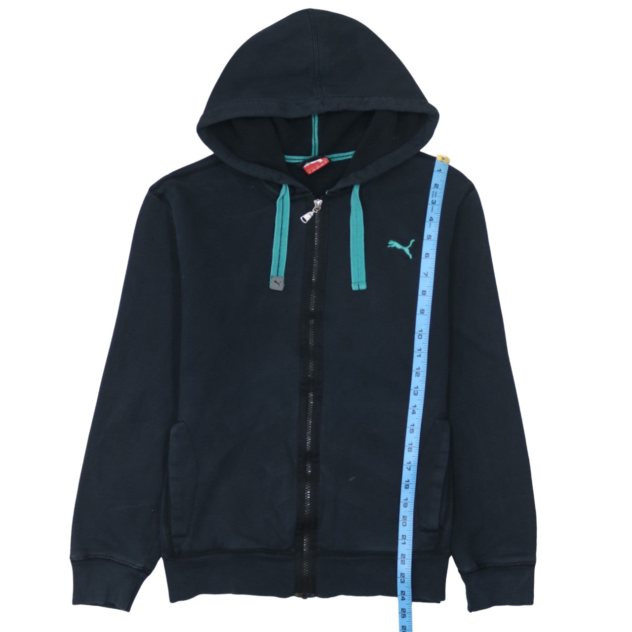 Puma Men's Blue Full Zip Hoodie Size M Sports Fleece Sweatshirt