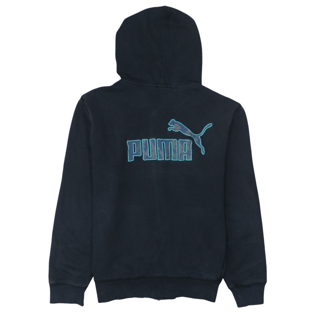 Puma Men's Blue Full Zip Hoodie Size M Sports Fleece Sweatshirt