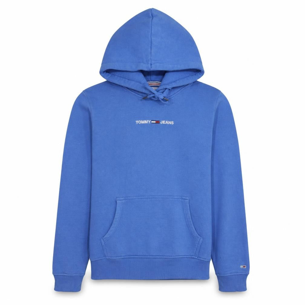 Tommy Jeans Men's Blue Pullover Hoodie XS Regular Fit Logo Design