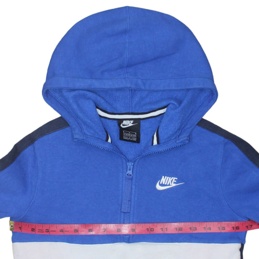 Nike Boys Blue Colourblock 1/4 Zip Hooded Sweatshirt 10-12 Years