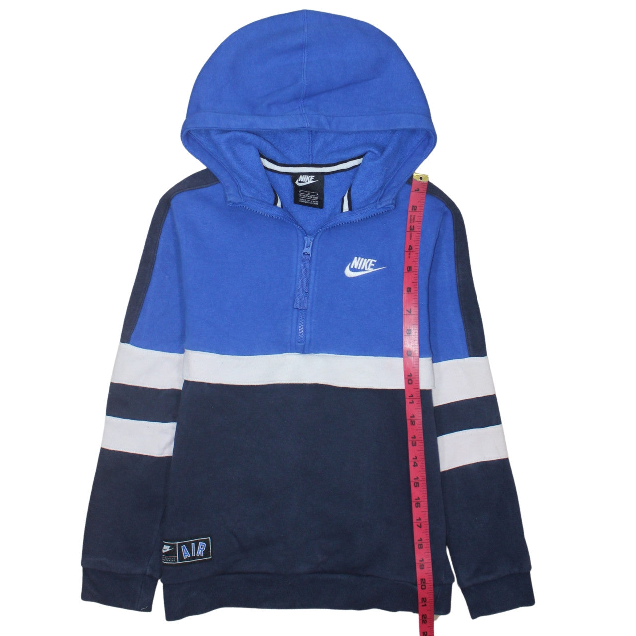 Nike Boys Blue Colourblock 1/4 Zip Hooded Sweatshirt 10-12 Years