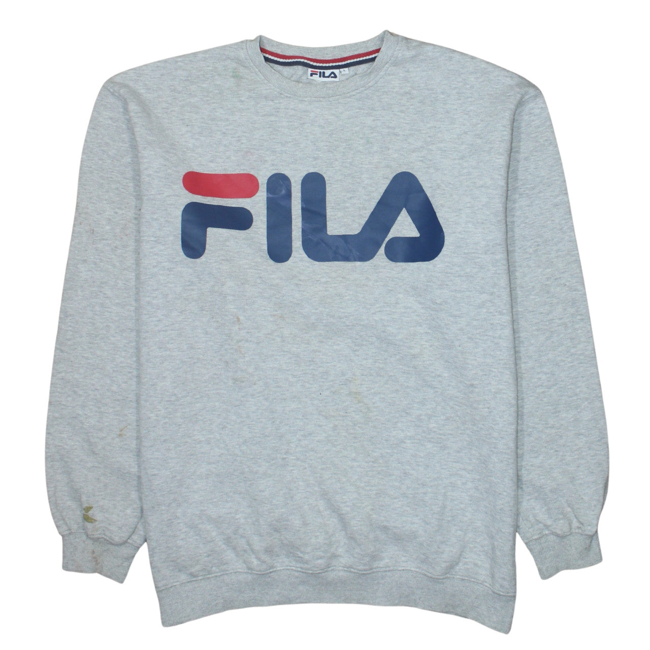 Fila Mens Grey Cotton Blend Logo Sweatshirt Size L