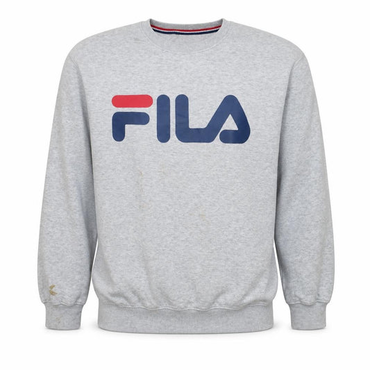 Fila Mens Grey Cotton Blend Logo Sweatshirt Size L