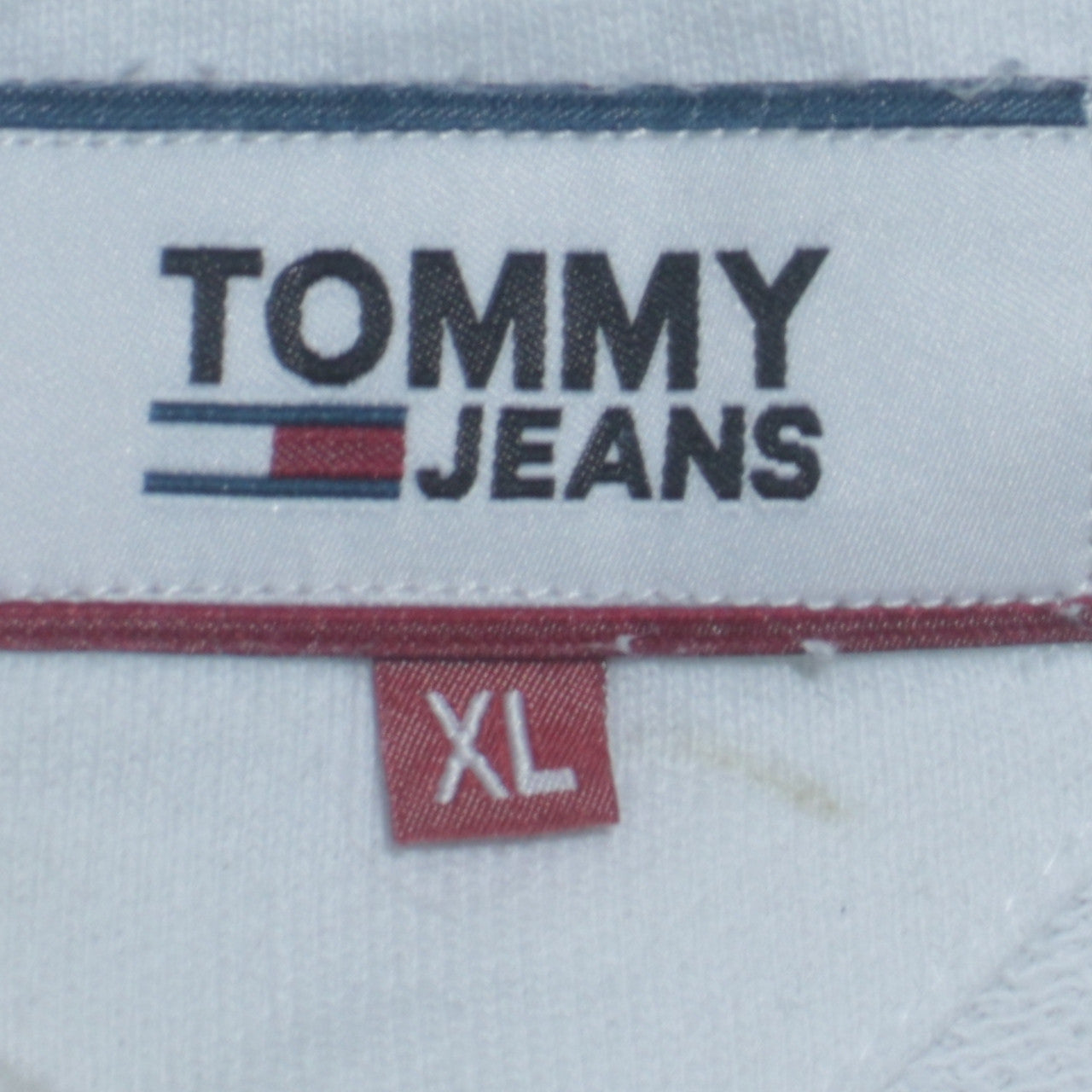 Tommy Jeans Men's White XL Crew Neck Logo Sweatshirt