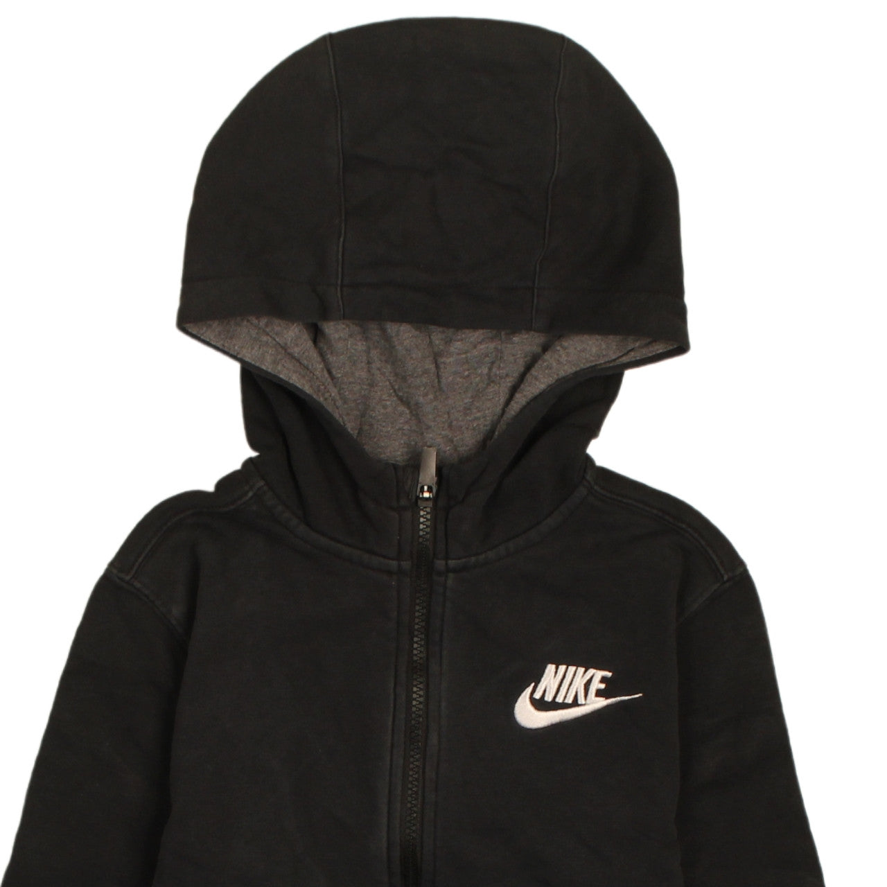 Nike Boys Black Full Zip Fleece Hoodie Size L with Logo
