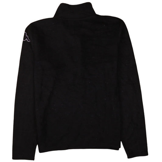 Kappa Men’s Black Fleece 1/4 Zip Pullover Sweatshirt Medium