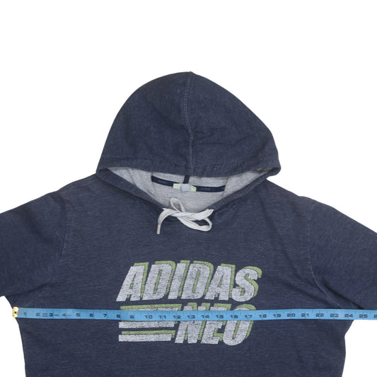 Adidas Neo Men's Blue Pullover Hoodie XL Graphic Print Sportswear