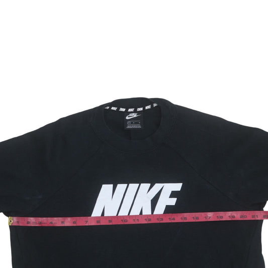 Nike Women Black Logo Crew Neck Pullover Sweatshirt Size L