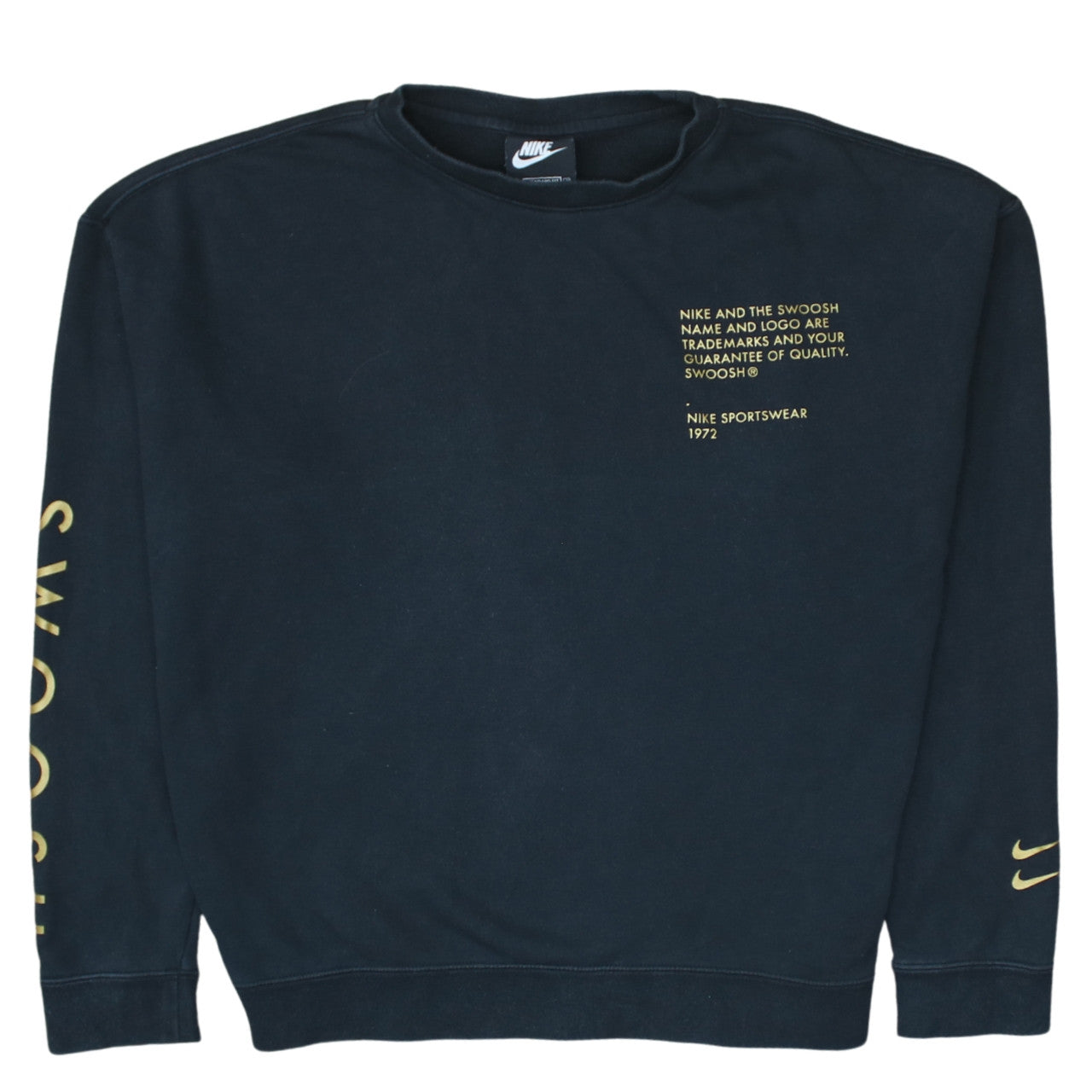 Nike Unisex Kids Black XL Pullover Sweatshirt with Logo Print