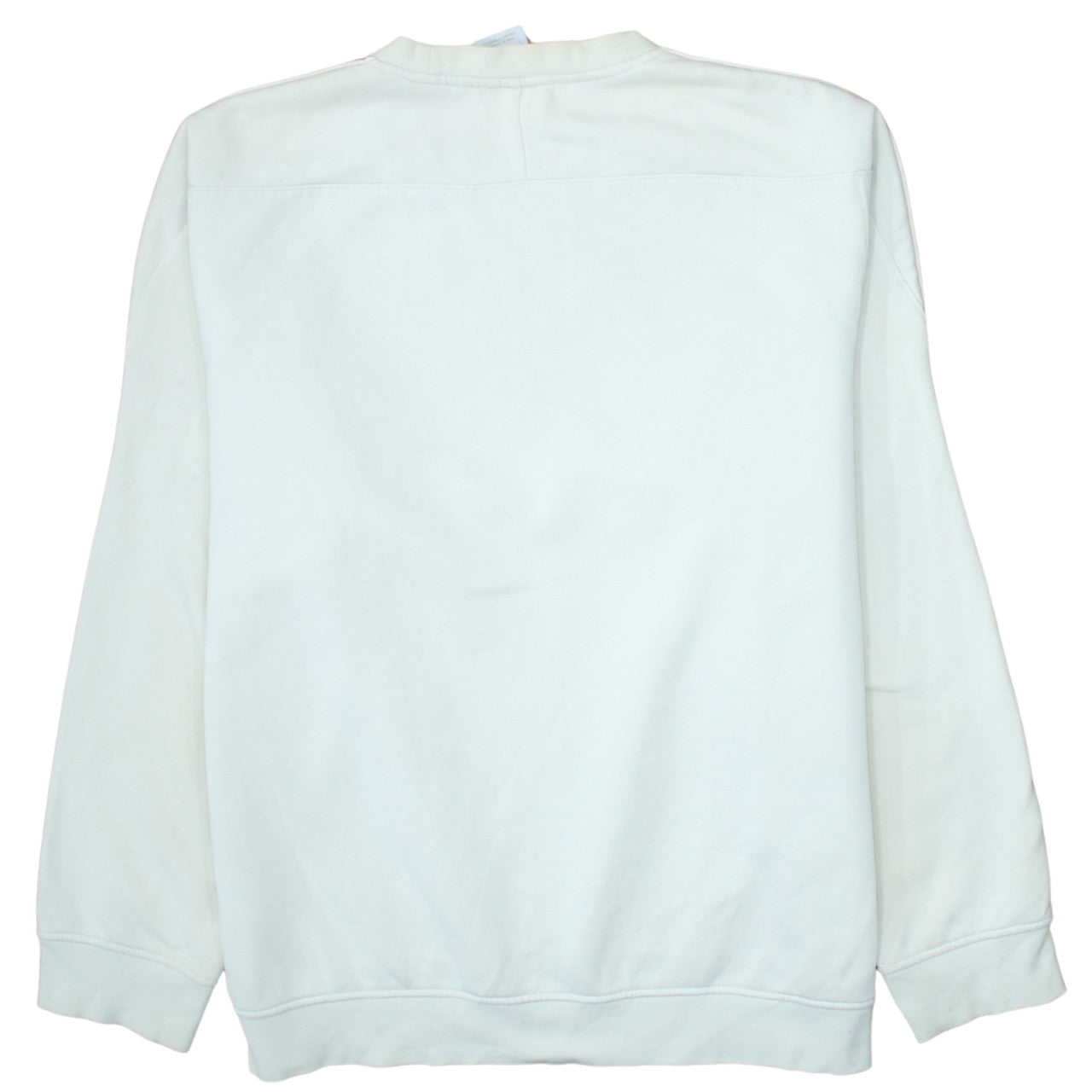 Adidas Men's White Crew Neck Logo Pullover Sweatshirt Size L
