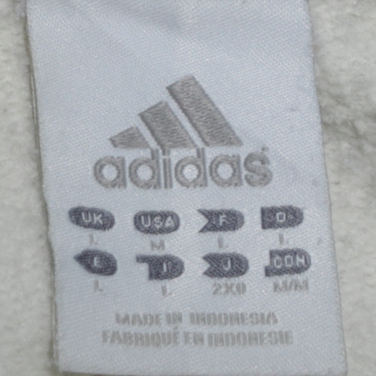 Adidas Men's White Crew Neck Logo Pullover Sweatshirt Size L