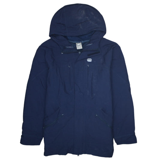 Nike Men's Blue Hooded Parka Jacket Size M Regular Fit Zip Pockets