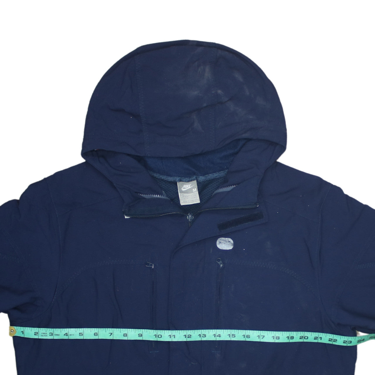 Nike Men's Blue Hooded Parka Jacket Size M Regular Fit Zip Pockets