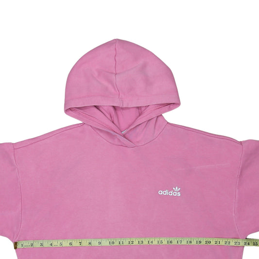 Adidas Womens Pink Pullover Hoodie Size 14 Cotton Fleece Sweatshirt