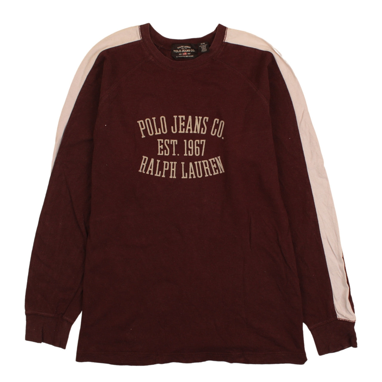 Ralph Lauren Polo Jeans Co. Men's Burgundy Long Sleeve T-Shirt M