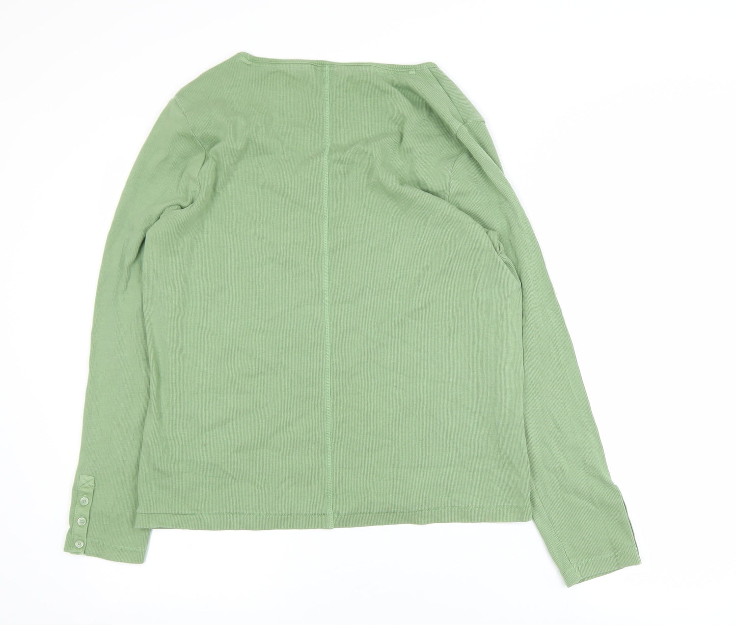 FatFace Women’s Green Long Sleeve Scoop Neck Cotton Top Size 16
