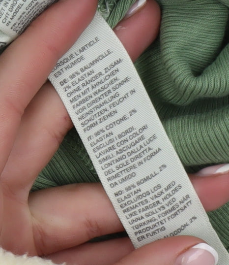 FatFace Women’s Green Long Sleeve Scoop Neck Cotton Top Size 16