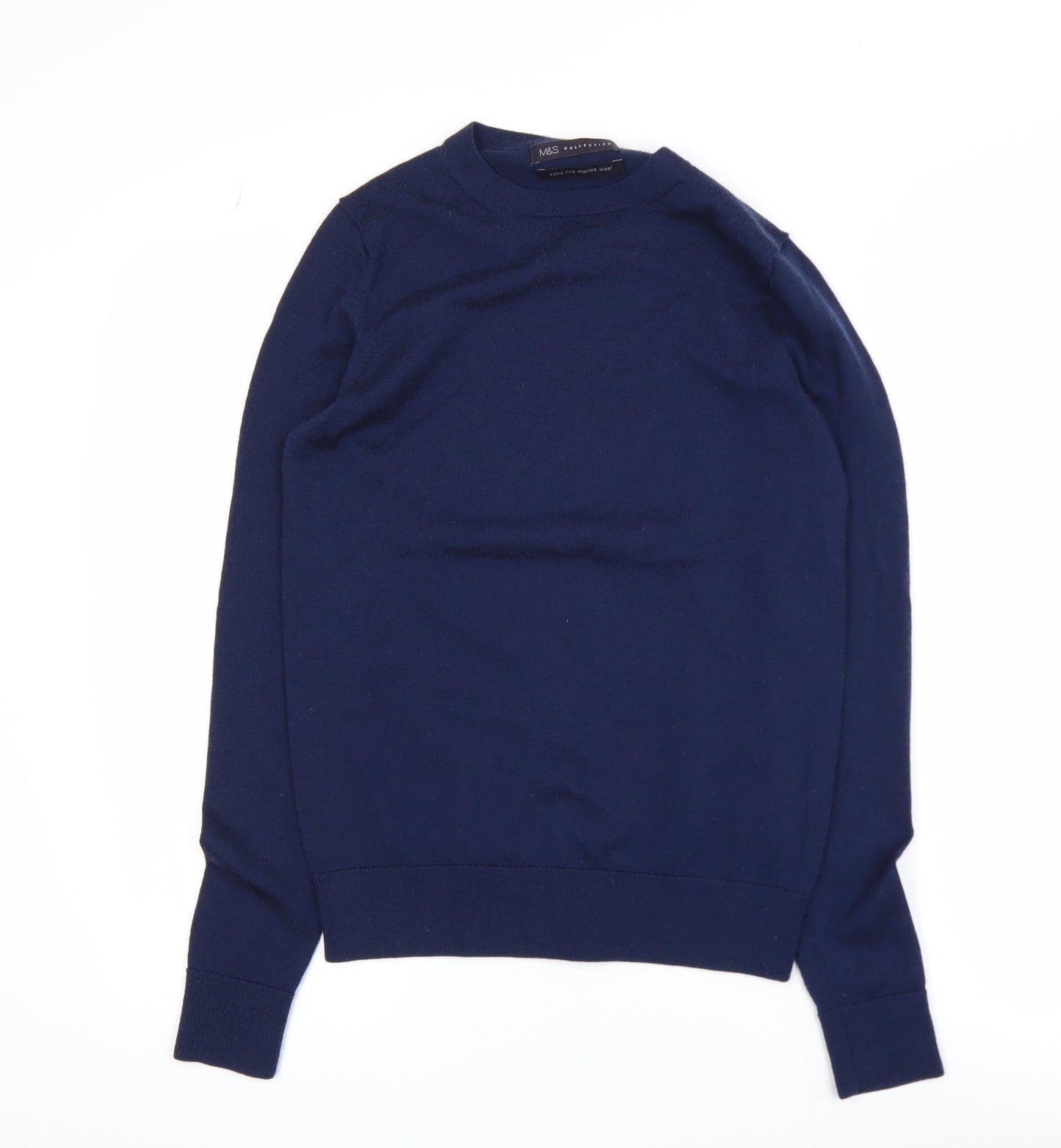 Marks and Spencer Women Blue Merino Wool Jumper Size 6