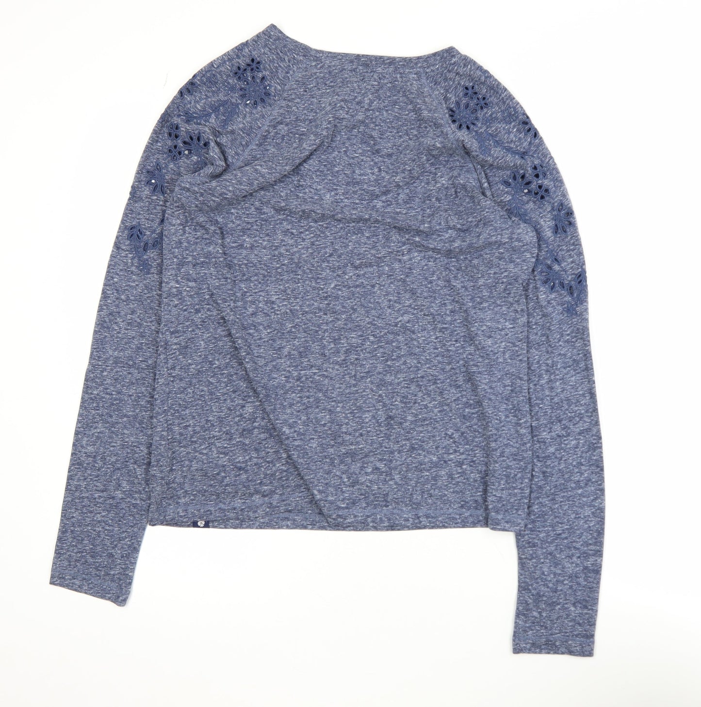 Superdry Womens Blue Long Sleeve Embroidered Raglan T-Shirt Size 14