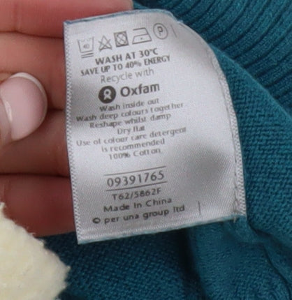 Marks and Spencer Women’s Blue Cotton Pullover Jumper Size 16