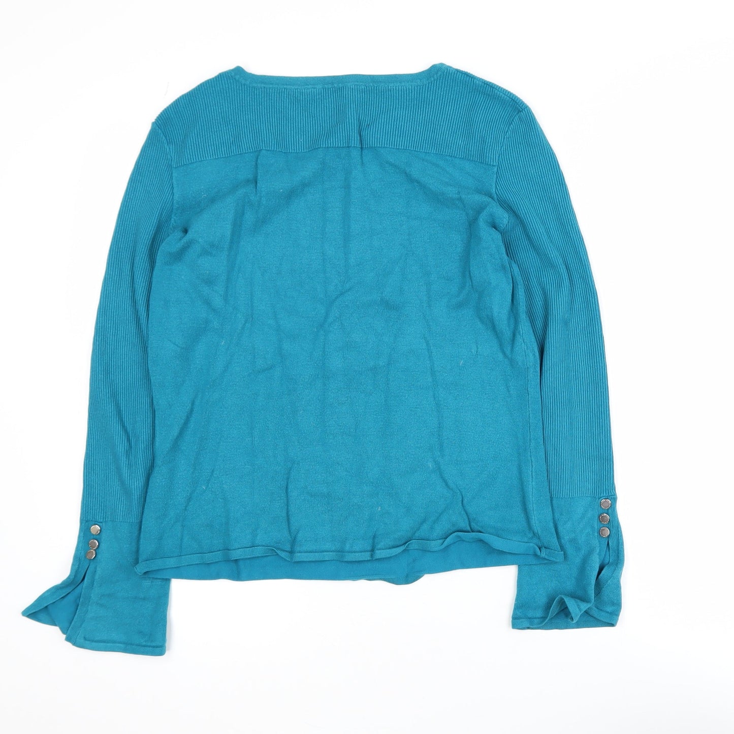 STAR by Julien Macdonald Women's Blue Knit Long Sleeve Blouse Size 14