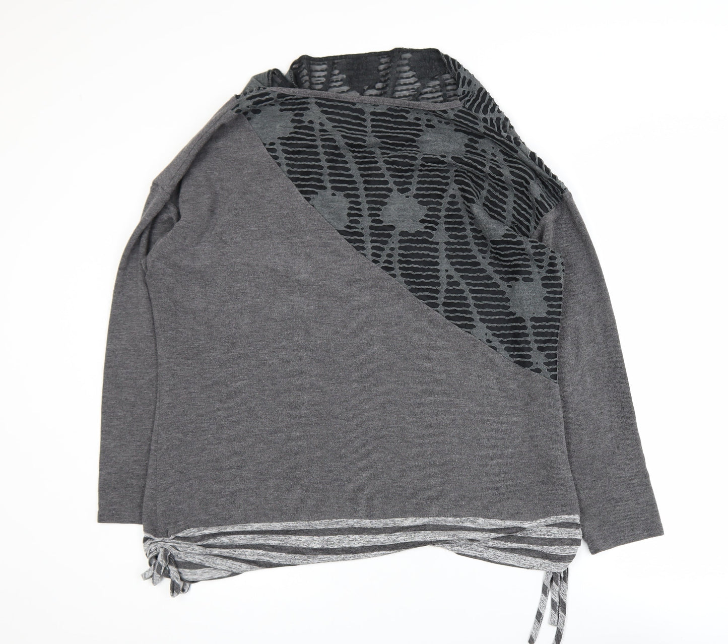Klass Womens Grey 2XL Tunic Top Cowl Neck Long Sleeve Stretch Blouse