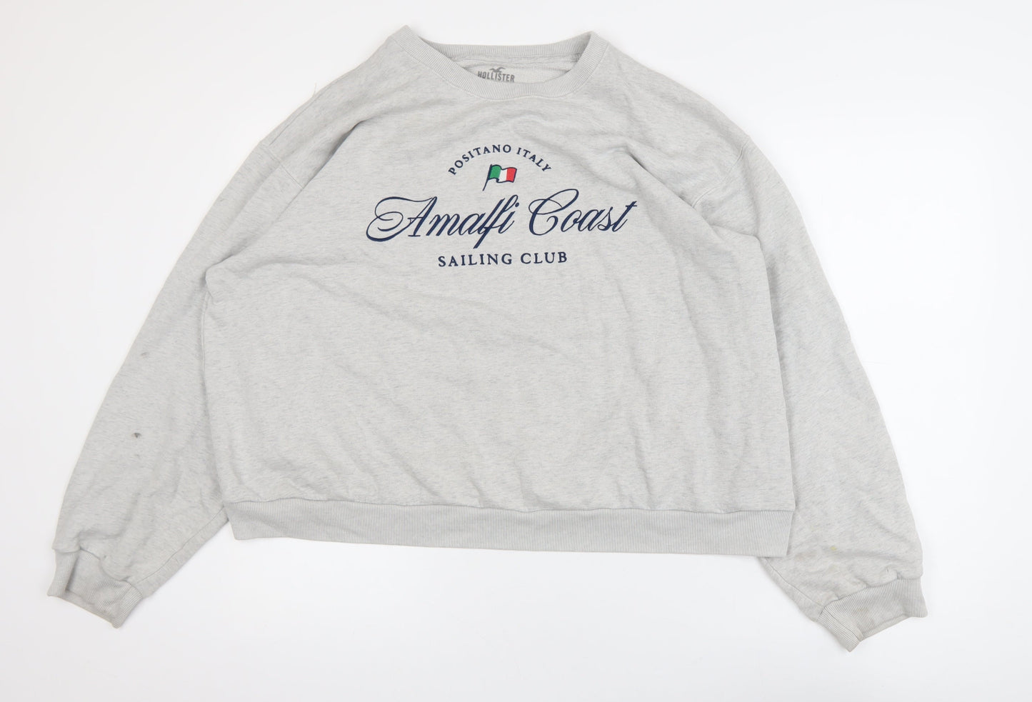 Hollister Mens Grey XL Pullover Sweatshirt Amalfi Coast Design