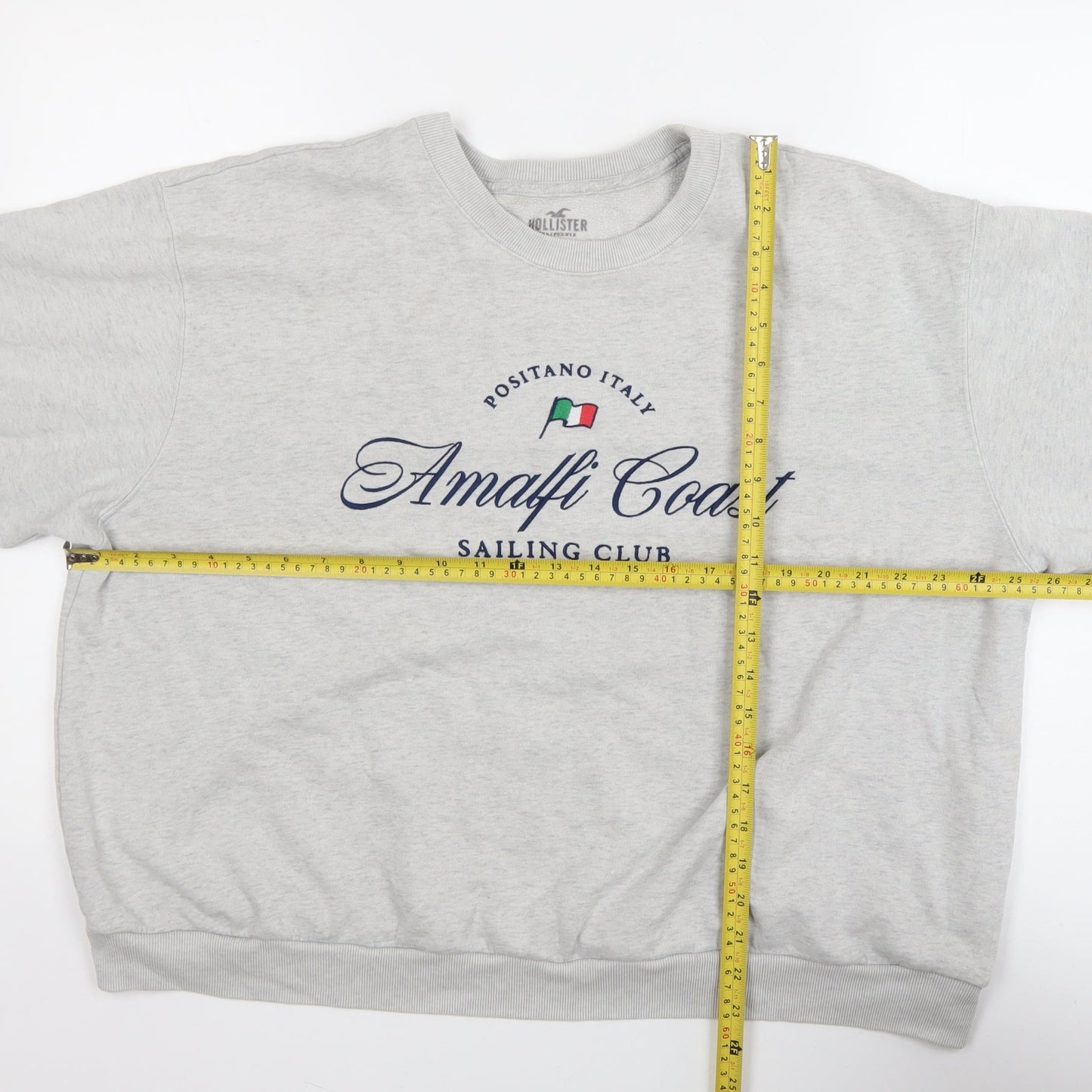 Hollister Mens Grey XL Pullover Sweatshirt Amalfi Coast Design