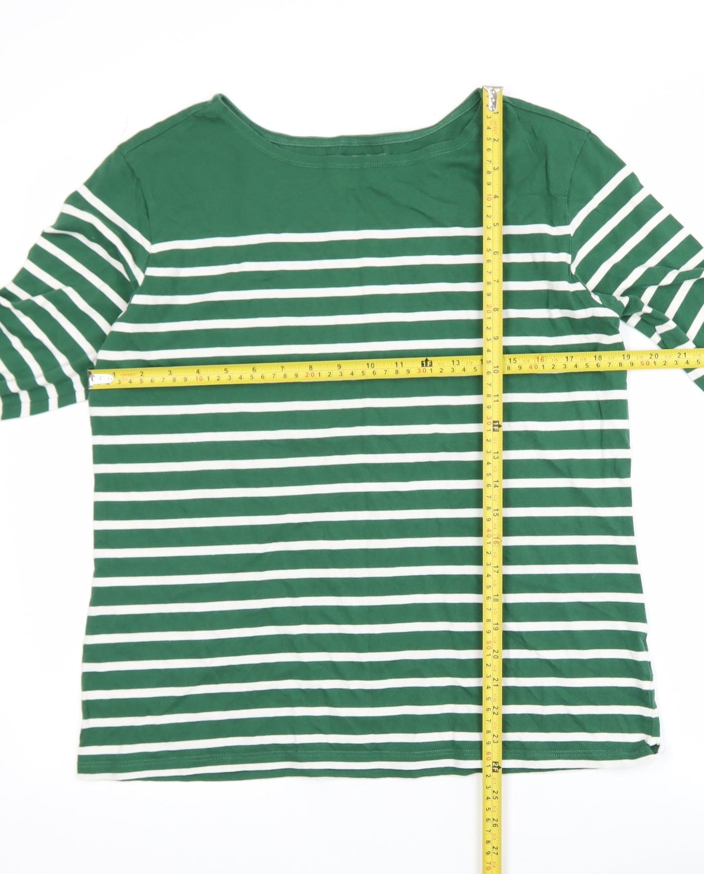 Seasalt Women Green Striped Long Sleeve Cotton Sailor Shirt UK 16