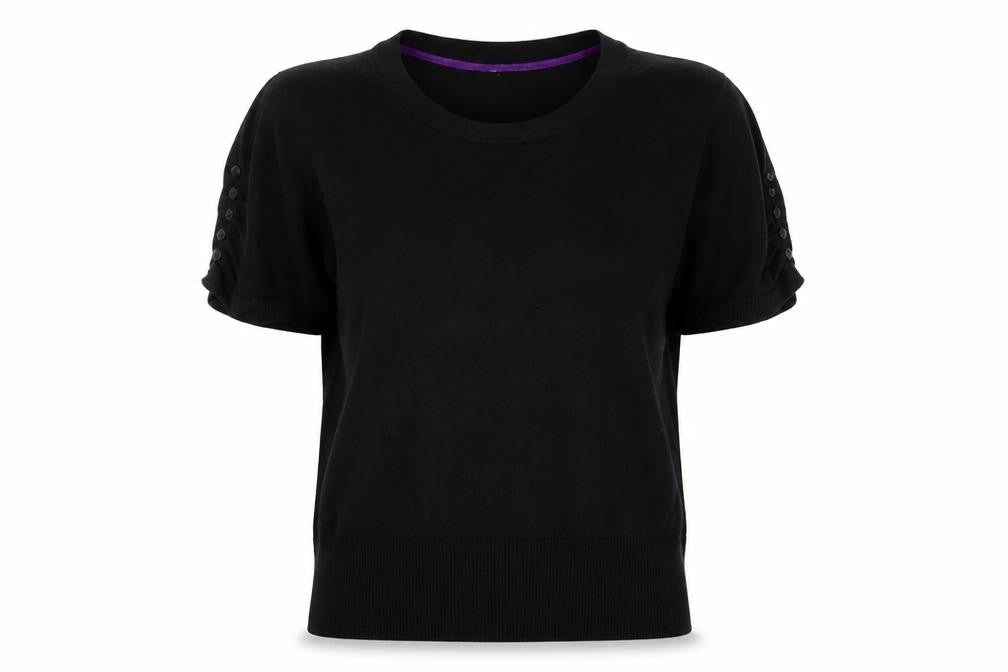 BHS Women’s Black Size 20 Short Sleeve Knit Top