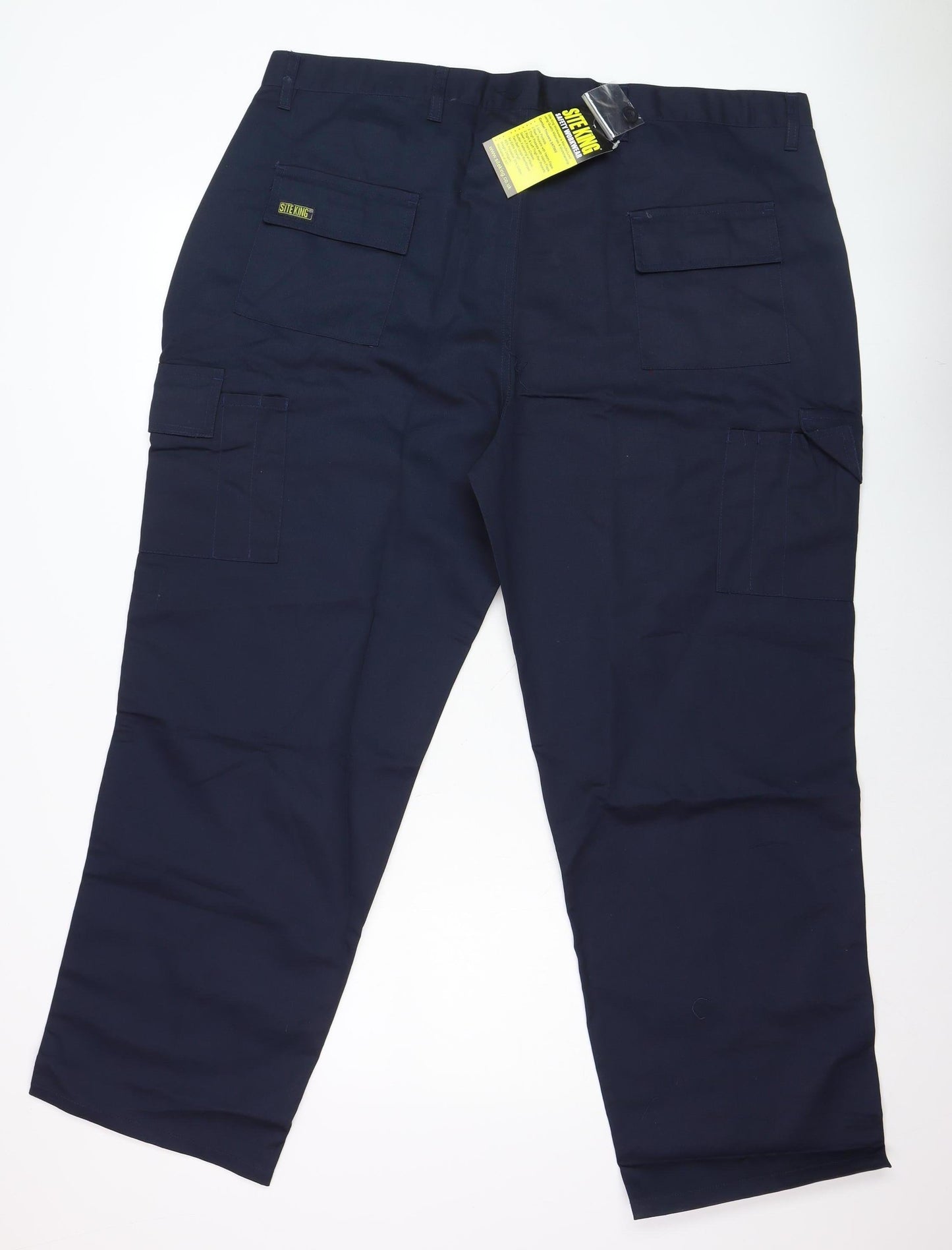 Site King Men's Blue Cargo Work Trousers Size 44 Regular Fit