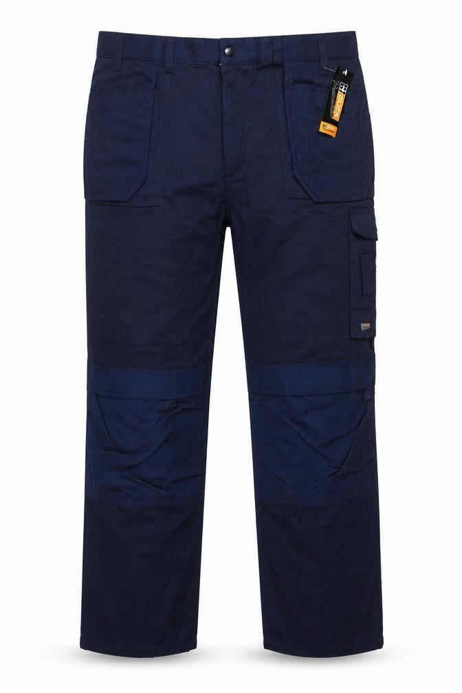 Click Premium Men's Blue Cargo Workwear Trousers Size 42 Regular Fit