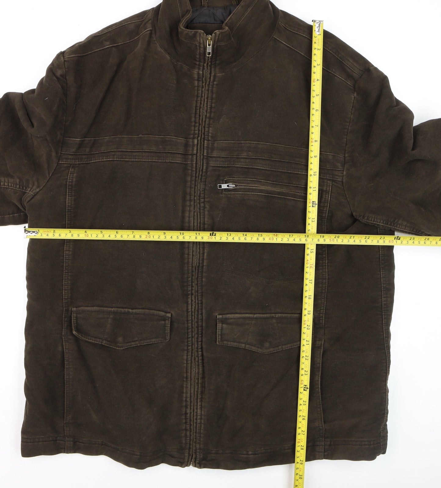 Baker Street Men's Brown XL Casual Zip-Up Jacket