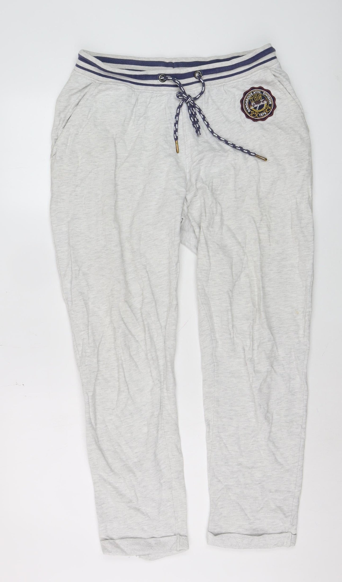 KangaROOS Women's Grey Cotton Blend Jogger Trousers Size 16