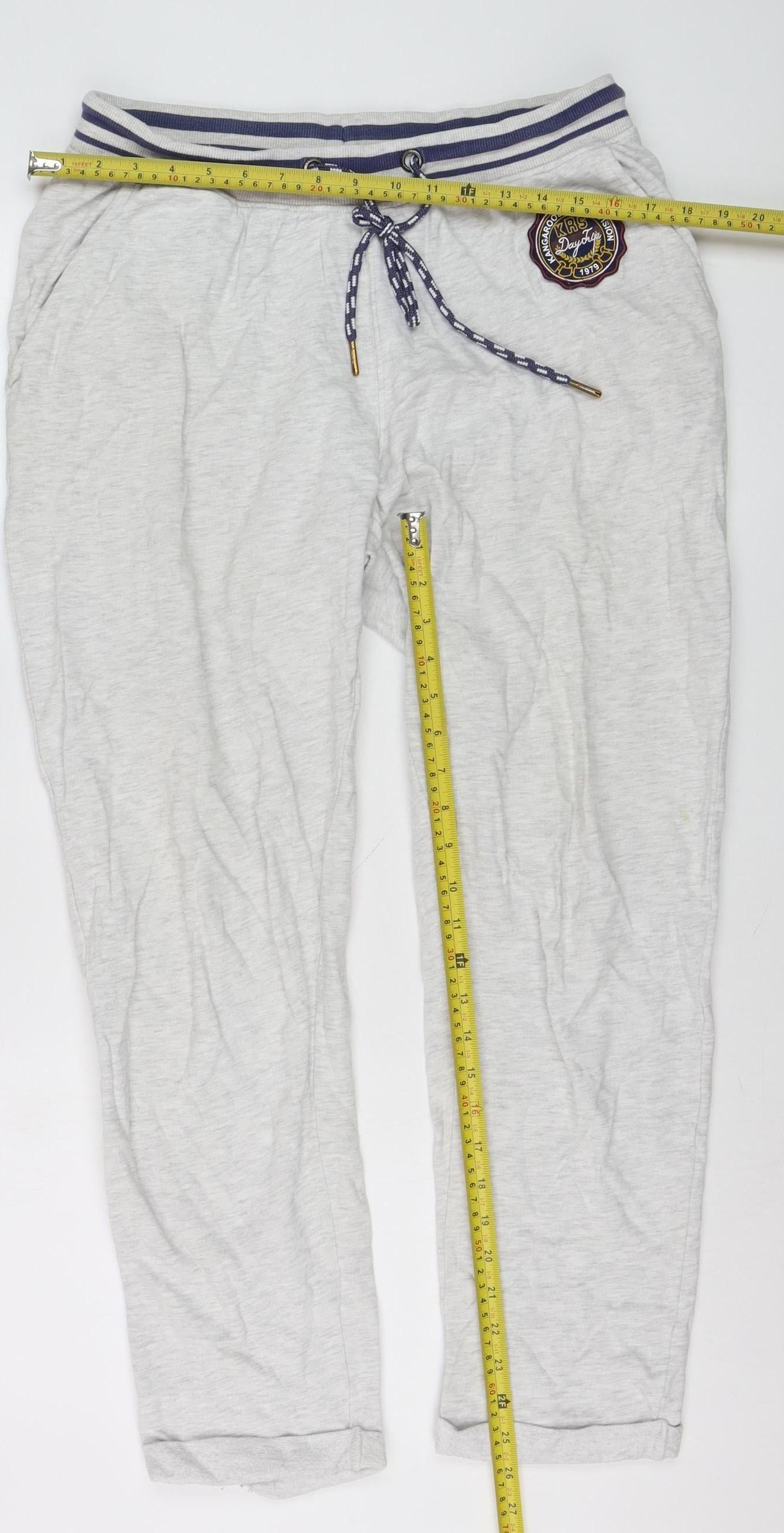 KangaROOS Women's Grey Cotton Blend Jogger Trousers Size 16