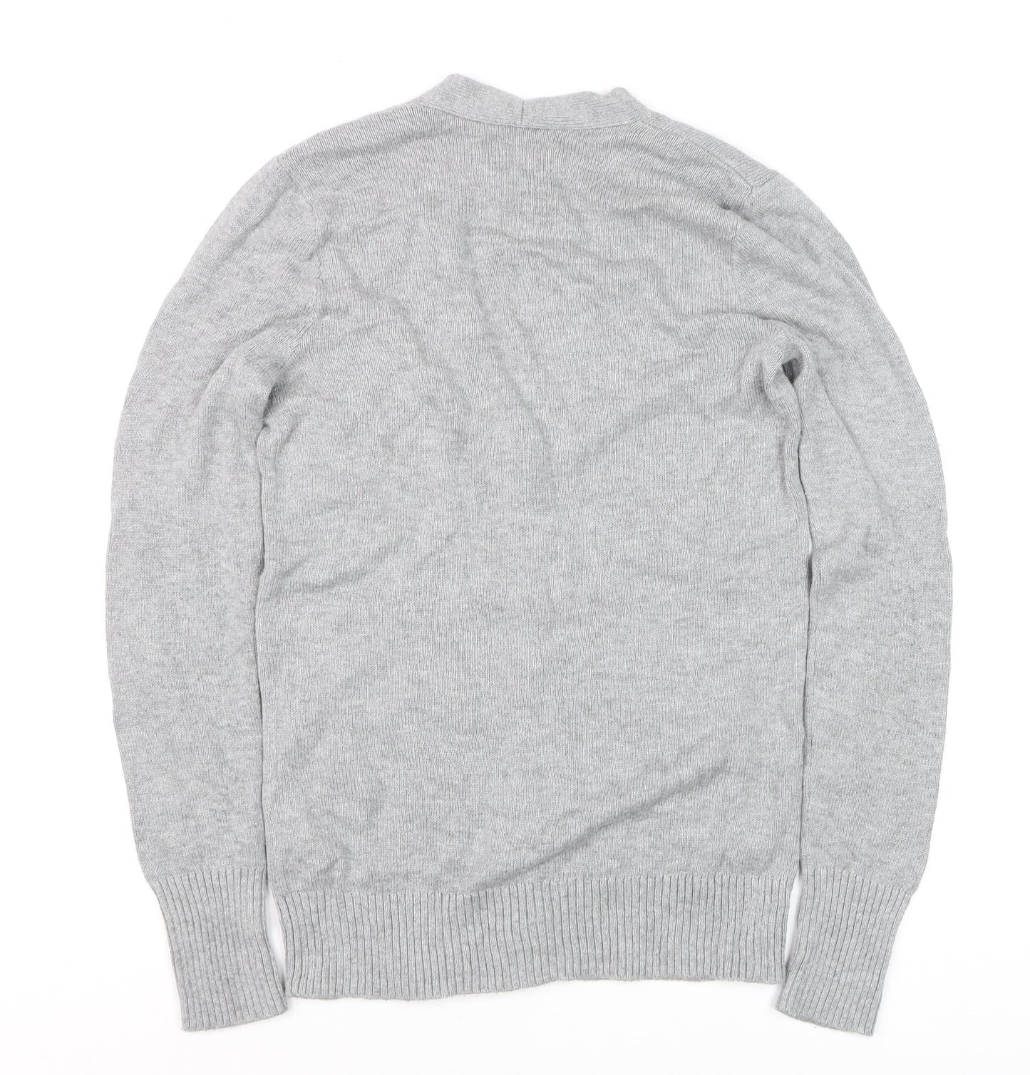 Hollister Women Grey XS Knit V-Neck Long Sleeve Cardigan
