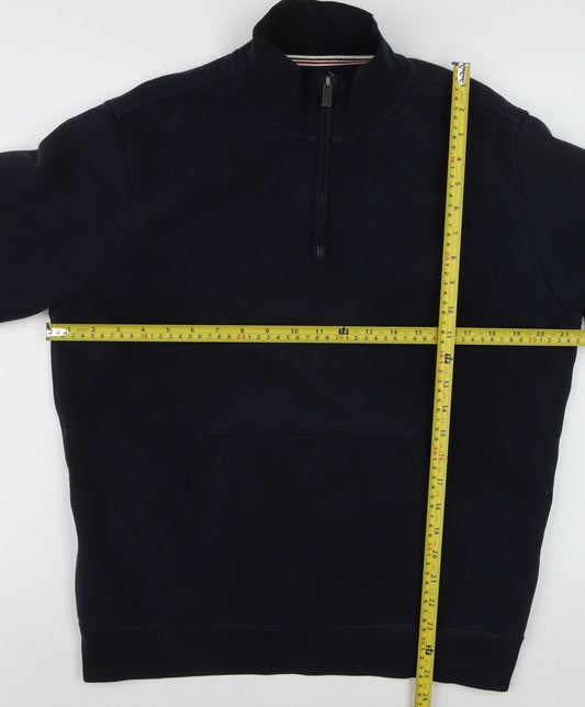 Lands' End Men's Blue 1/2 Zip Fleece Sweatshirt Medium