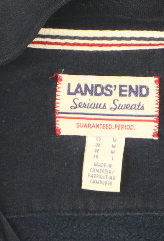 Lands' End Men's Blue 1/2 Zip Fleece Sweatshirt Medium
