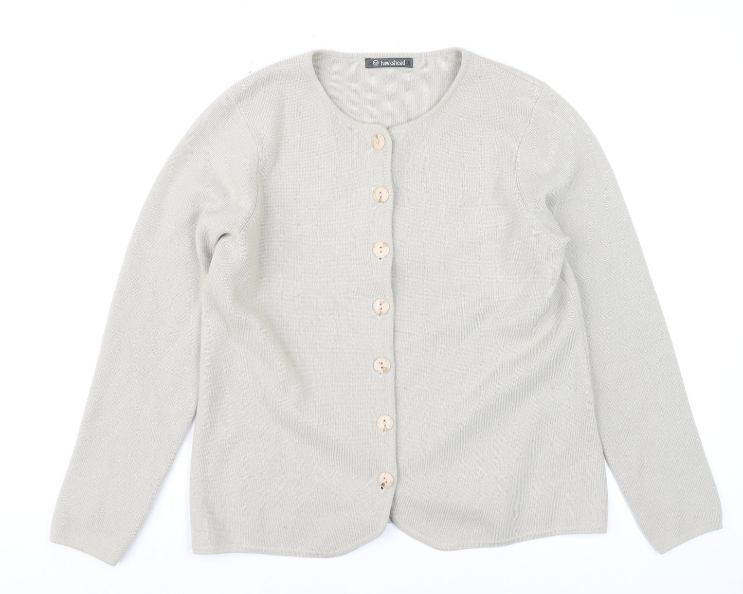 Hawkshead Women's Beige Cotton Button Cardigan M