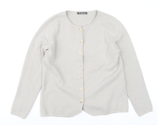 Hawkshead Women's Beige Cotton Button Cardigan M