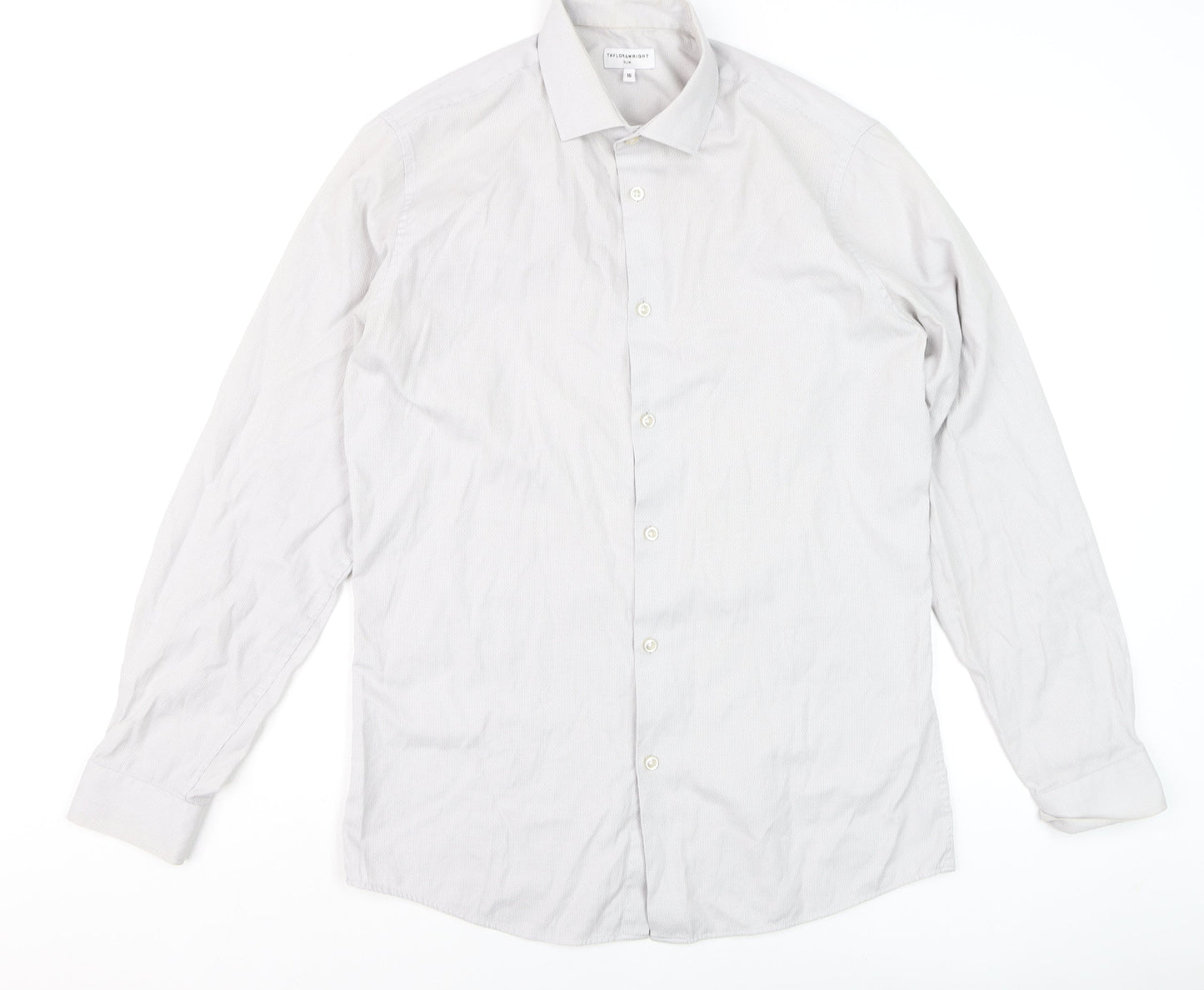 Taylor & Wright Women's White Slim Fit Long Sleeve Button-Up Shirt Size 16