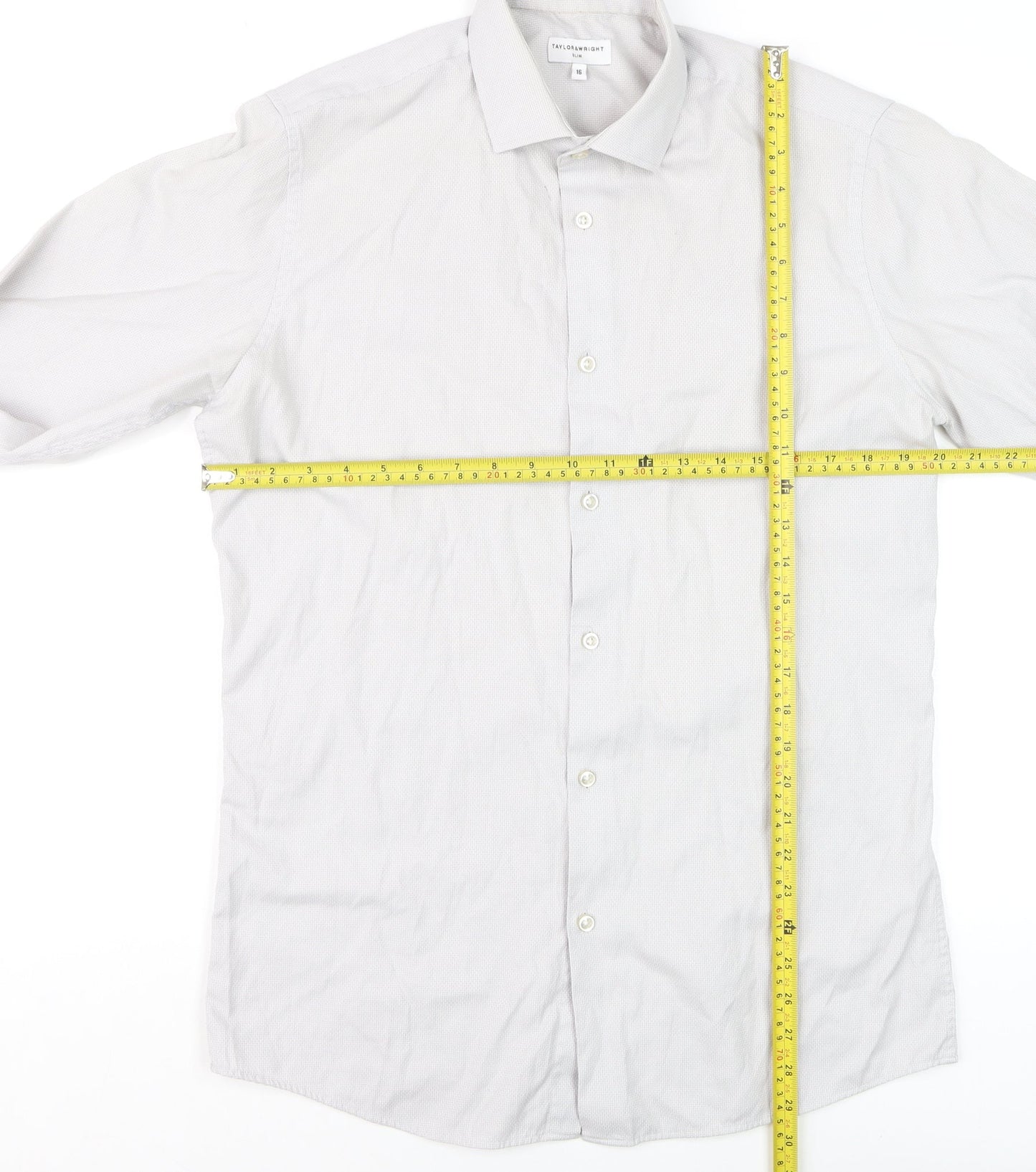 Taylor & Wright Women's White Slim Fit Long Sleeve Button-Up Shirt Size 16