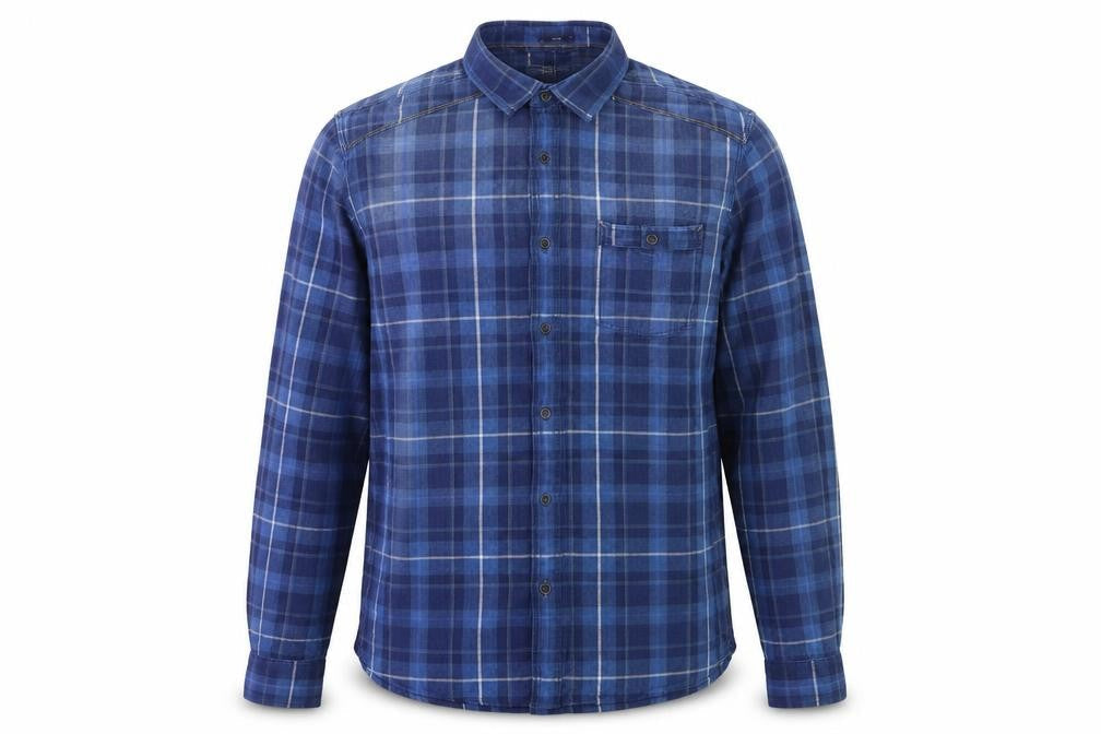 Mavi Men's Blue Plaid Slim Fit Cotton Long Sleeve Button-Up Shirt Size M