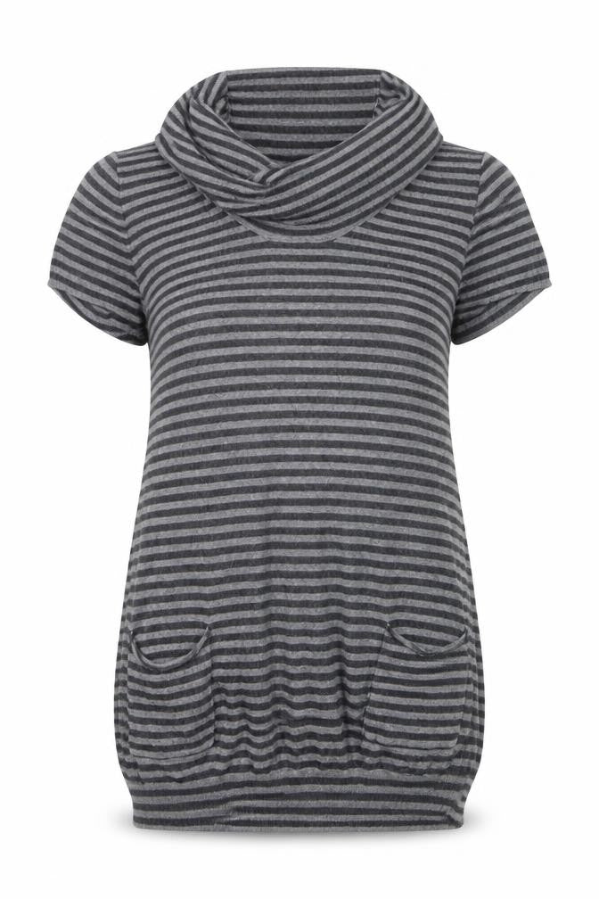 Marks and Spencer Women’s Grey Striped Knit Tunic Top UK 12