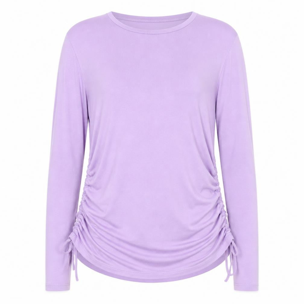 Marks and Spencer Women’s Purple Long Sleeve Ruched Jersey T-Shirt Size 14